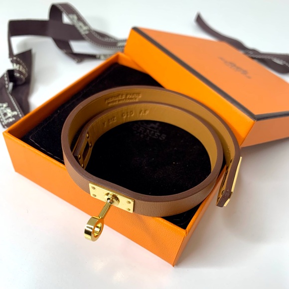 Hermes Mini Kelly Double Tour Bracelet Swift Gold GHW T1 - Picture 6 of 11